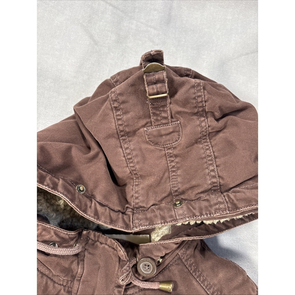 Vintage Abercrombie & Fitch Jacket Womens Large Brown Faux Fur Lined Bomber Y2K - Picture 7 of 11